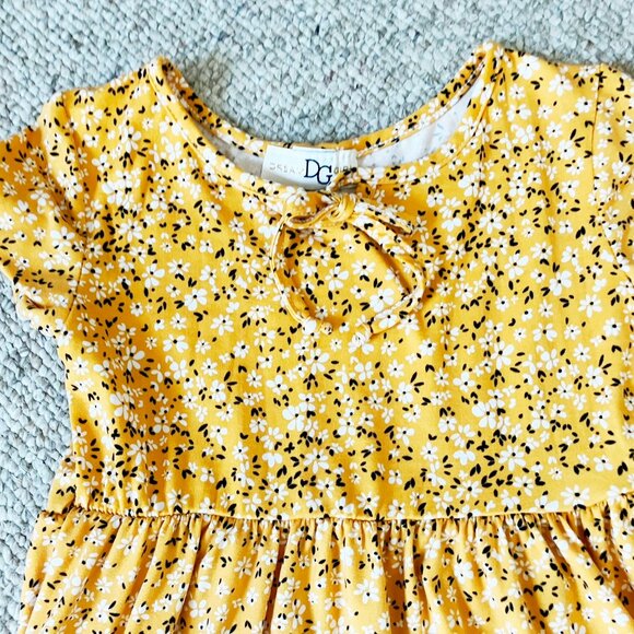 Dream Girl Yellow Flared Floral Dress 12 - Picture 6 of 7